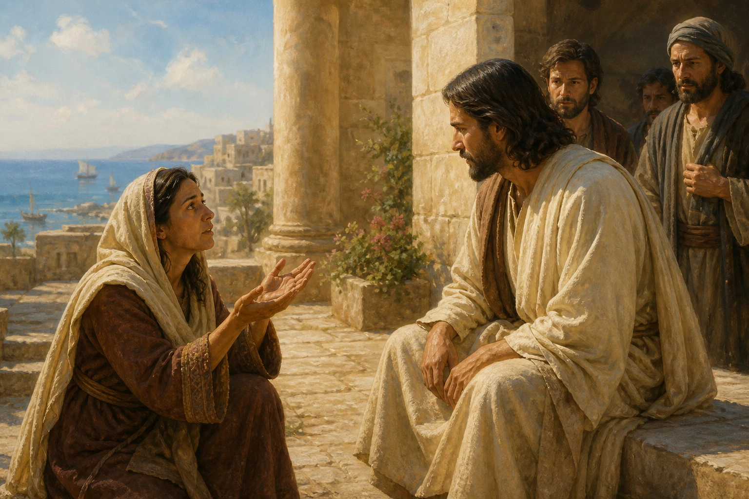 La mujer cananea suplica con perseverancia ante Jesús.