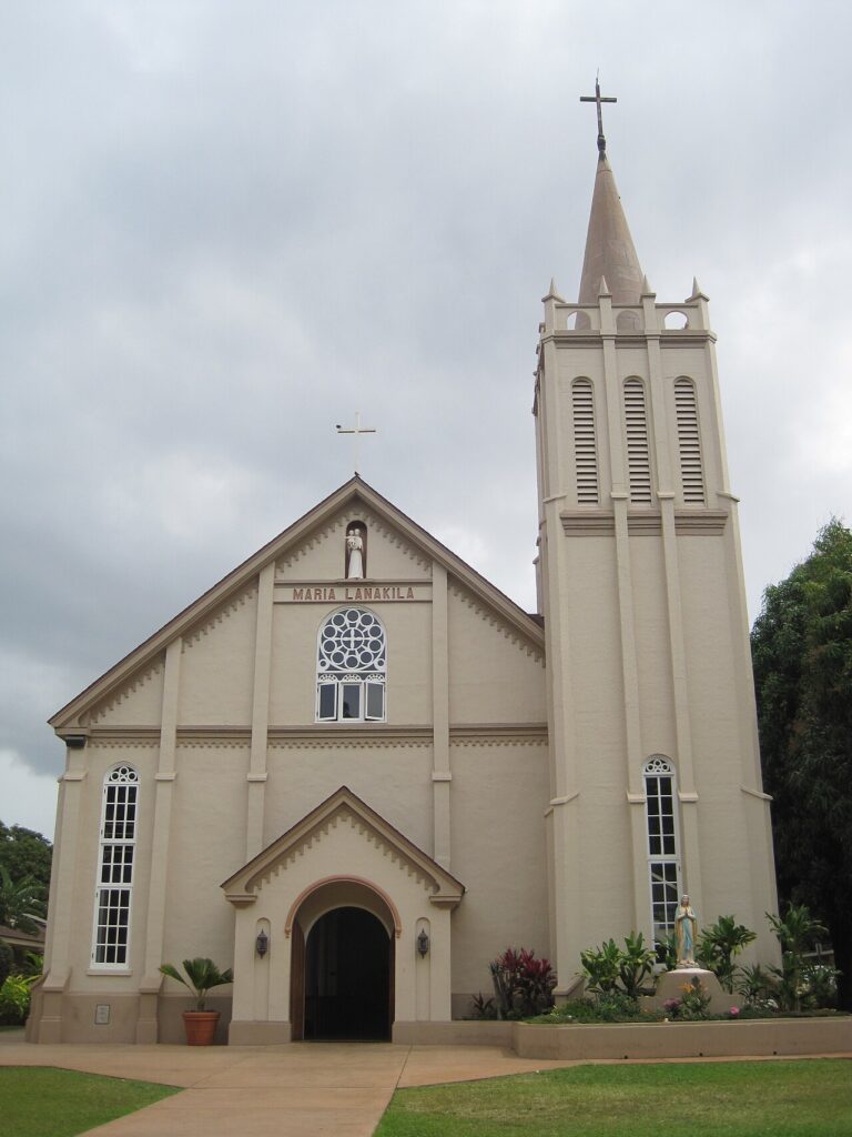 La iglesia de María Lanakila de Lahaina, en Maui (Hawái)