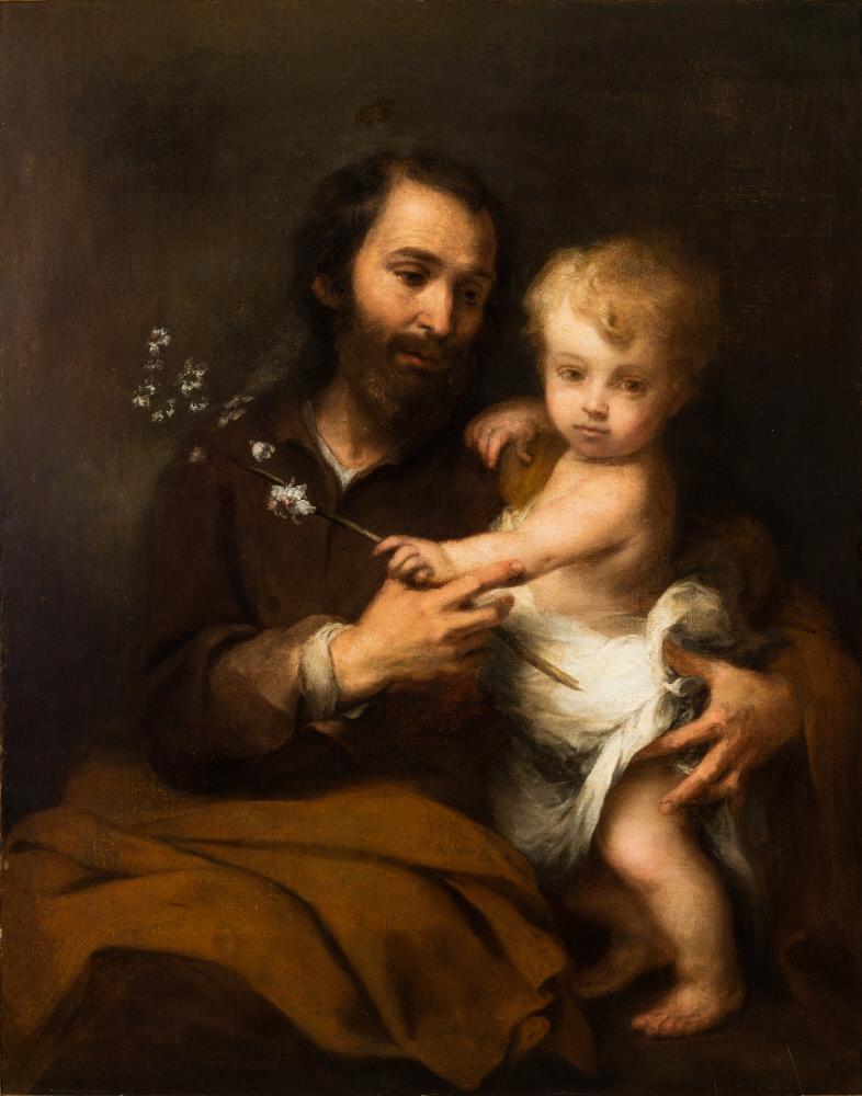 San José con el Niño Jesús, óleo de Bartolomé Esteban Murillo
