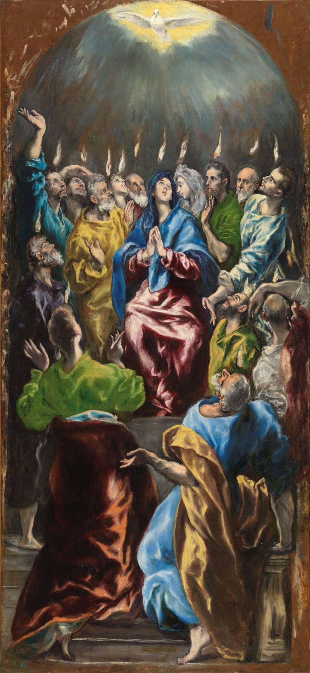 Pentecostés, óleo de El Greco (h. 1600, Museo del Prado)