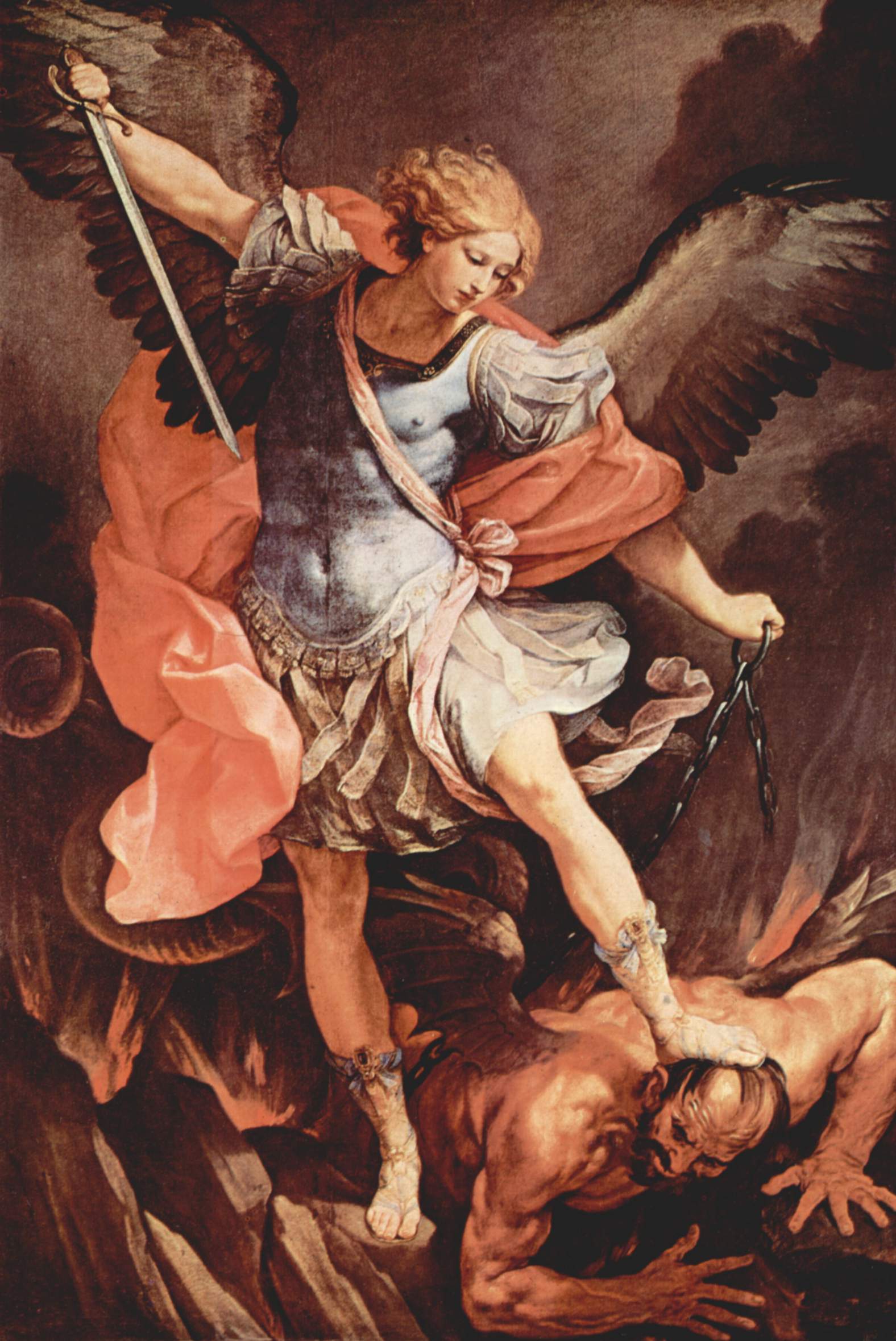 San Miguel Arcángel vence al demonio, óleo de Guido Reni