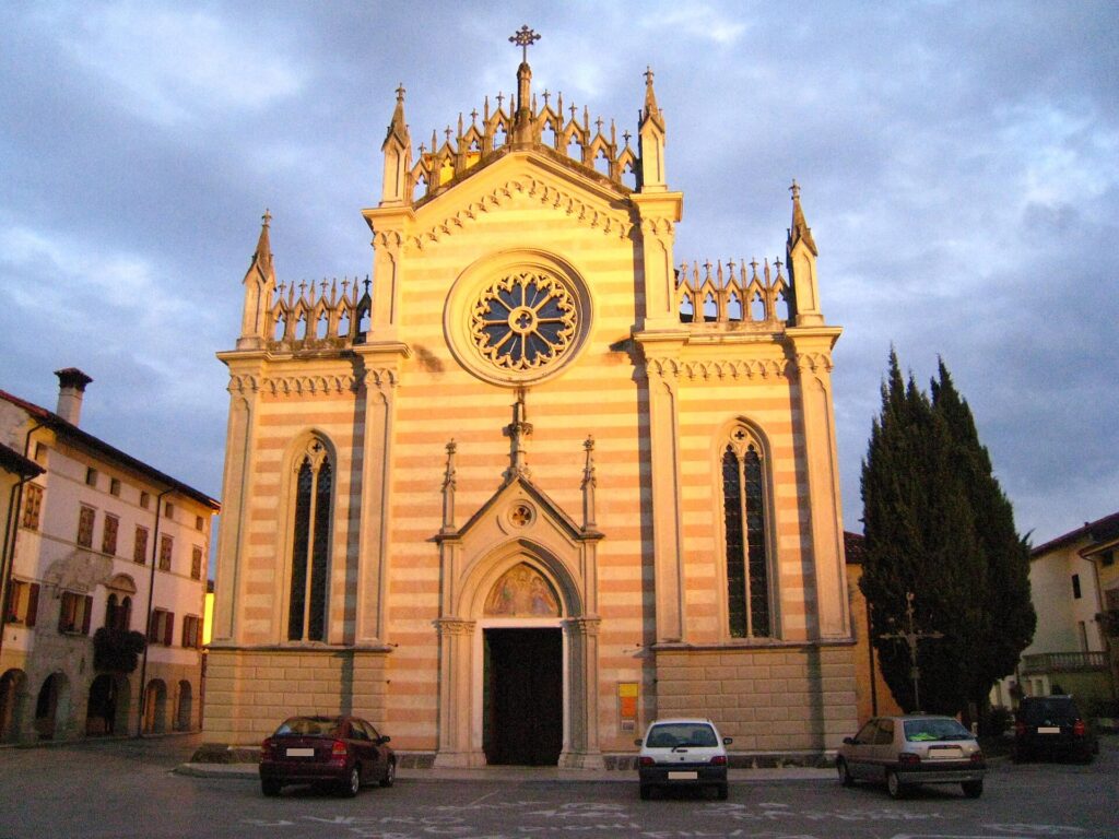 Fachada de la iglesia del Santísimo Cuerpo de Cristo de Valvasone, donde se conserva el corporal